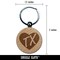 TX Texas State in Heart Engraved Wood Round Keychain Tag Charm